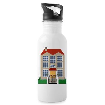 building house homes architecture house building212 - Water bottle with straw - white - Right