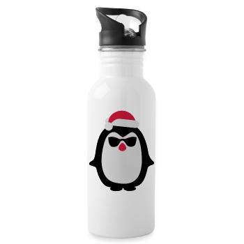 Christmas Penguin - Water bottle with straw - white - Right