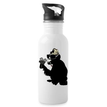 mr. lavage de cerveau de singe - Gourde avec paille intégrée - blanc - Droite