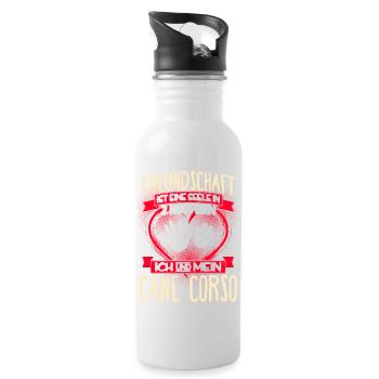 CANE-CORSO - 2 - Trinkflasche mit integriertem Trinkhalm - Weiß - Rechts