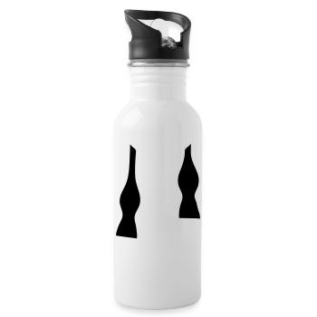 Bow Tie Un-done - Water bottle with straw - white - Right