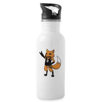 Rocker Fuchs - Trinkflasche mit integriertem Trinkhalm - Weiß - Rechts