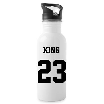 KING 23 black - Trinkflasche mit integriertem Trinkhalm - Weiß - Rechts