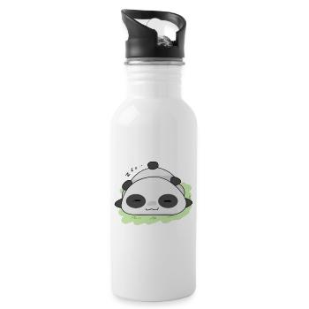 Panda - Trinkflasche mit integriertem Trinkhalm - Weiß - Rechts