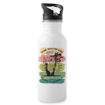 Kite Kiteboard Kiteboarding Kitesurf Geschenk - Trinkflasche mit integriertem Trinkhalm - Weiß - Rechts