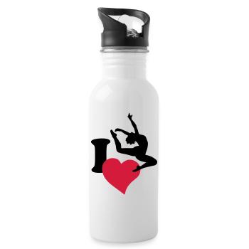 I love to dance - Water bottle with straw - white - Right