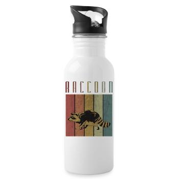racoon - Water bottle with straw - white - Right
