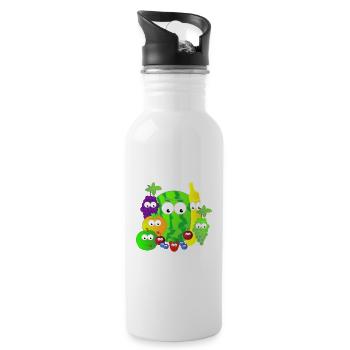 Idée de cadeau de cadeau de fruit Fruit de dessin animé de sport - Gourde avec paille intégrée - blanc - Droite