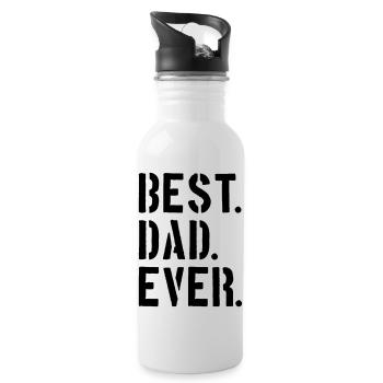 text dad best ever amour papa meilleur monde fête des pères - Gourde avec paille intégrée - blanc - Droite