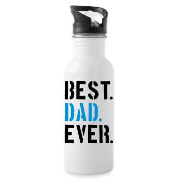 text dad best ever amour papa meilleur monde fête des pères - Gourde avec paille intégrée - blanc - Droite