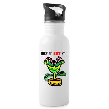 Nice to eat you - Carnivorous plant - Water bottle with straw - white - Right