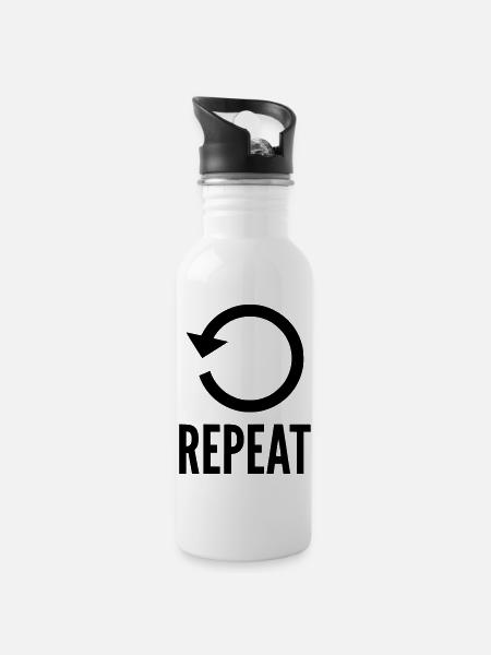 REPEAT - Water bottle with straw - white