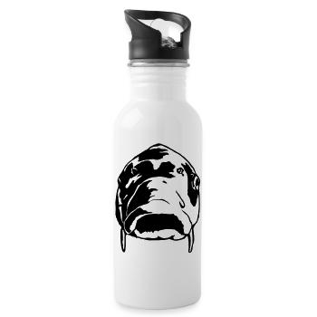 as10_carp_front - Water bottle with straw - white - Right