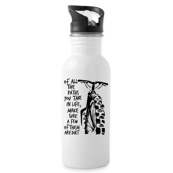 Dirty Bike T shirts - Water bottle with straw - white - Right