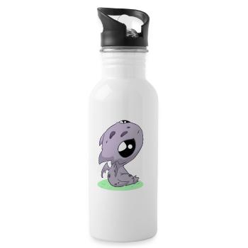Dragon kawaii - Gourde avec paille intégrée - blanc - Droite