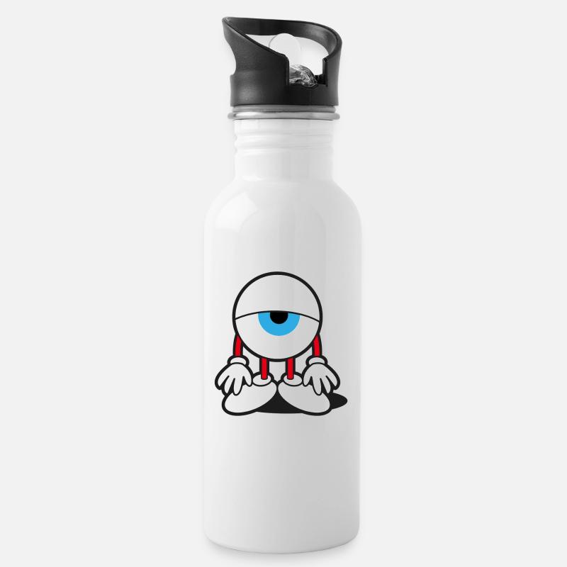 Tired eye - Water bottle with straw - white