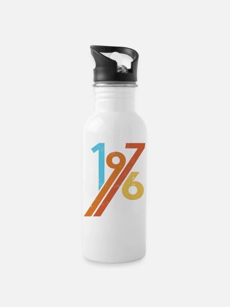 1976 vintage - Water bottle with straw - white
