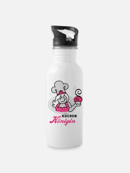 Queen kitchens - kitchen queen 3C - Water bottle with straw - white