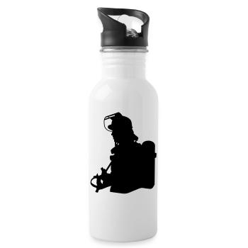 feuerwehr_1 - Water bottle with straw - white - Right