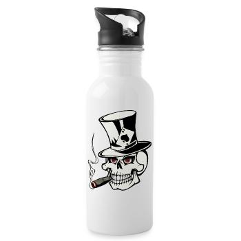 skull poker - Gourde avec paille intégrée - blanc - Droite