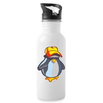 pingouin été - Gourde avec paille intégrée - blanc - Droite