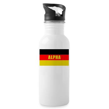 Alpha Allemagne jaune - Gourde avec paille intégrée - blanc - Droite