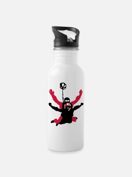 tandem - Water bottle with straw - white