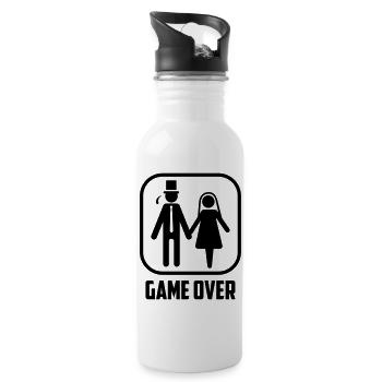 stag hen night bachelor party - Water bottle with straw - white - Right