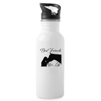 Horse Womens Best Friends For Life - Water bottle with straw - white - Right