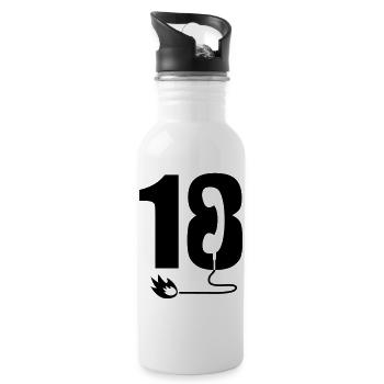 18 - Gourde avec paille intégrée - blanc - Droite