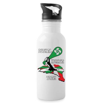 euskal herria design 133 - Water bottle with straw - white - Right