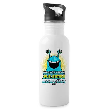 Das Ist Mein Alien Kostuem 2 HARIZ Karneval Kostüm - Trinkflasche mit integriertem Trinkhalm - Weiß - Rechts