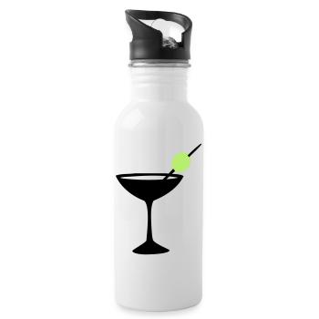 cocktail martini drink - Water bottle with straw - white - Right