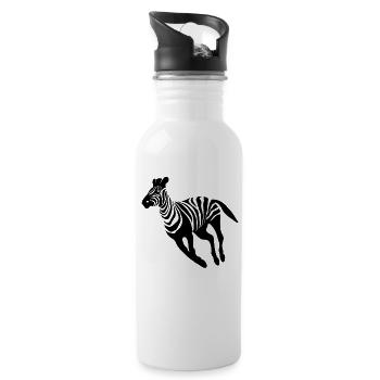 Zebra - Trinkflasche mit integriertem Trinkhalm - Weiß - Rechts