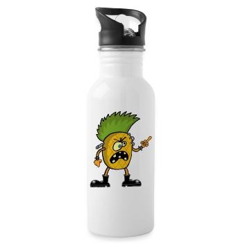 Ananas anarchistische - Trinkflasche mit integriertem Trinkhalm - Weiß - Rechts