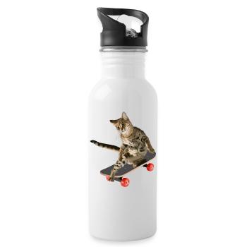 Skateboards Cat Skateboards - Gourde avec paille intégrée - blanc - Droite