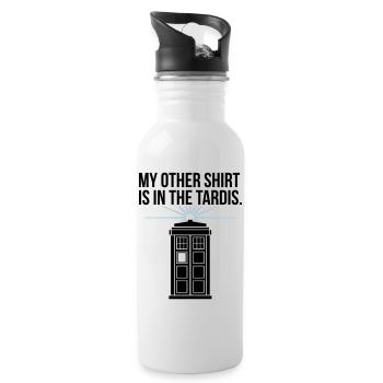 My Other Shirt Is In The Tardis - Water bottle with straw - white - Right