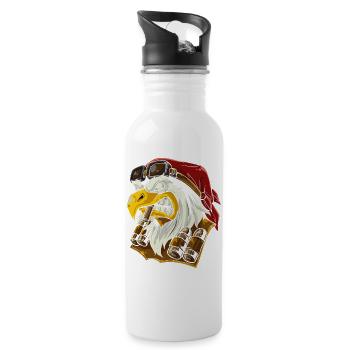 aigle à tête blanche - Gourde avec paille intégrée - blanc - Droite