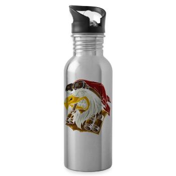 Bald eagle - Water bottle with straw - silver - Right