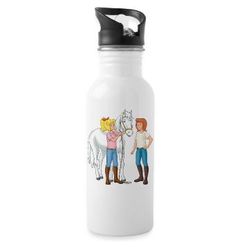 Bibi et Tina avec Sabrina - Gourde avec paille intégrée - blanc - Droite