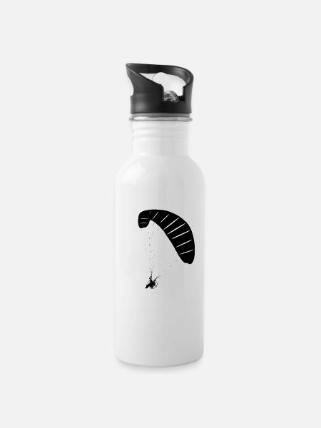 Motor Paraglider - Trinkflasche mit integriertem Trinkhalm - Weiß