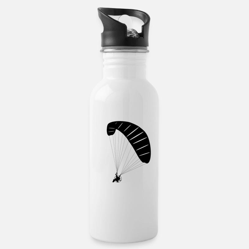 Engine paraglider - Water bottle with straw - white
