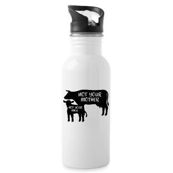 Cows Vegan Milk Vegan - Water bottle with straw - white - Right