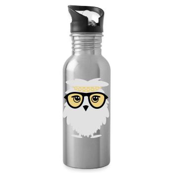 wise owl - Gourde avec paille intégrée - argent clair - Droite