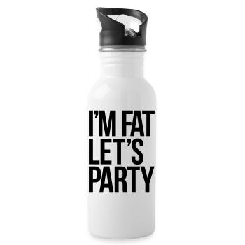 party - Water bottle with straw - white - Right
