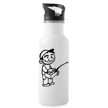 aeromodelling rc child using model radio control - Water bottle with straw - white - Right