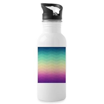 Géométrie Waves minimales (Rainbow) - Phone Case - Gourde avec paille intégrée - blanc - Droite