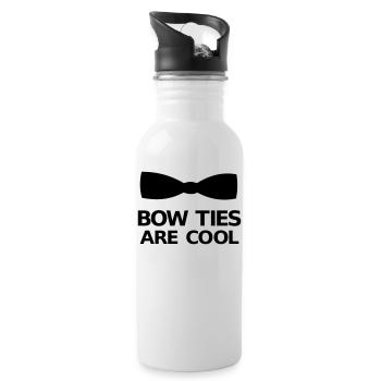 Bow Ties Are Cool - Water bottle with straw - white - Right