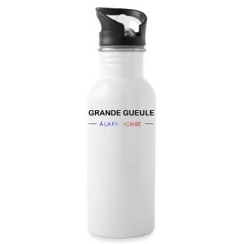 Großer Mund in den Franzosen - Trinkflasche mit integriertem Trinkhalm - Weiß - Rechts