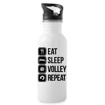 eat sleep volley repeat - Water bottle with straw - white - Right